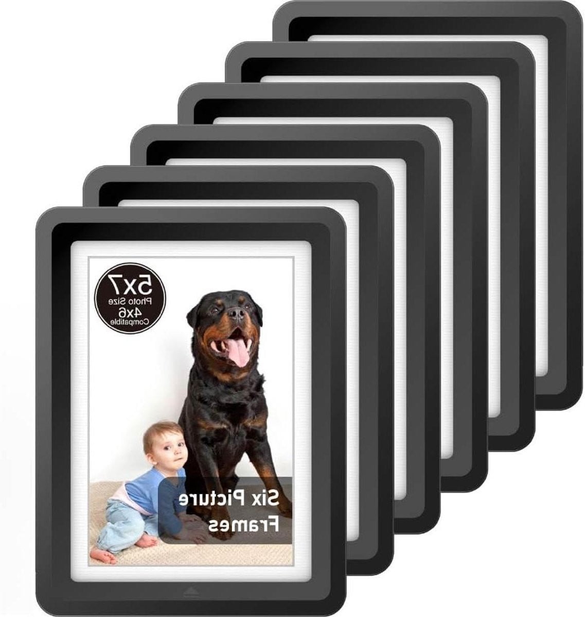 Set van 6 zwarte fotolijsten voor decoratie en presentatie