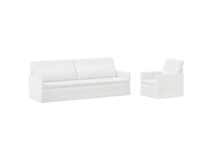 vidaXL Sofa-Set 2 pcs Weiß Stoff