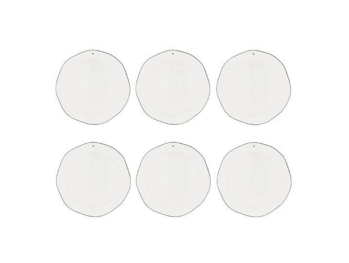 Bastion Collections Speiseteller Schwarzes Herz, Spülmaschinengeeignet, Weiß, Herz, ⌀ 27cm, Weiß, Herz, H: 1cm