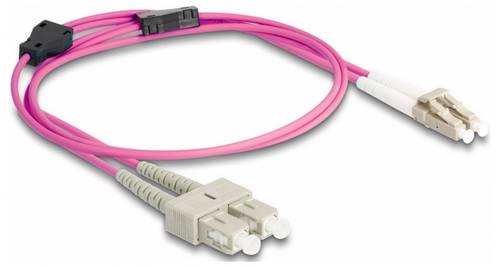 Delock 87916 Glasfaser LWL Verbindungskabel 1m Violett [1x LC - 1x SC-Duplex]
