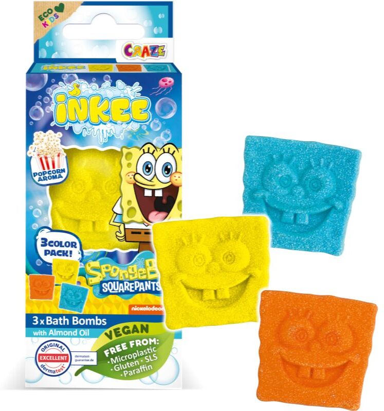 Craze INKEE SpongeBob bombe de bain pour enfant 3x15 g