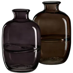 Ritzenhoff & Breker Larissa Vase 16 cm 2er Set anthrazit/braun