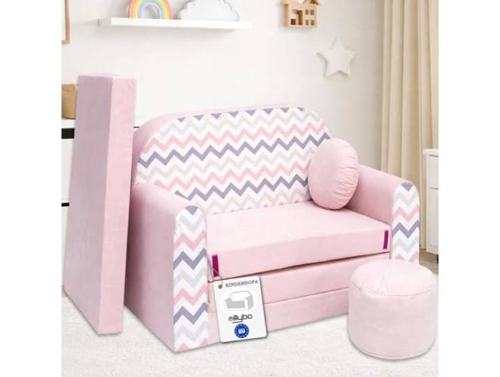 millybo Kindersofa Kinder Couch mit Schlaffunktion ausklappbar 3in1 Kinder Sofa Spielsofa mit Bettfunktion Mädchen Jungen Sitzsack Minisofa Schlafsofa Kinderzimmer Schlafsessel (HJ1)