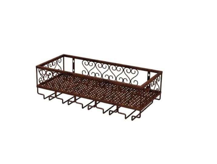 Cenz-888 Weinregal Vintage Wandmontiertes Rotweinregal(Brass,XL)