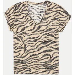 T-Shirt mit Animal-Print Mehrfarbig M