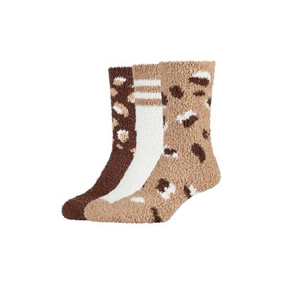 Socken CAMANO, Damen, Gr. 35-38, braun (travertine), Obermaterial: 98% Polyester, 2% Elasthan, Socken Socken, mit gemustertem Design, angenehm wärmende, kuschelige Qualität