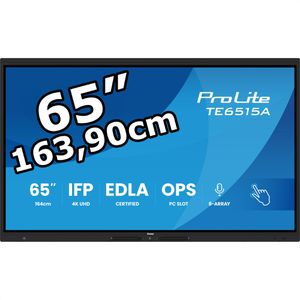 Iiyama Digital-Signage ProLite TE6515A-B2AG, 64,5 Zoll, 4K UHD 3840 x 2160 Pixel, 24/7 Betriebszeit, Touchscreen