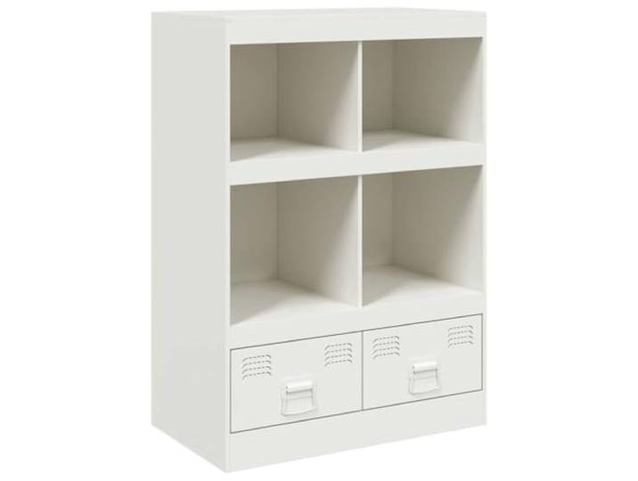 KGHFDVB Highboard Weiß 67x39x95 cm Stahl Kaltgewalzter Stahl, 2 Griffe, Viel Stauraum, Pflegeleicht, Für Wohnzimmer