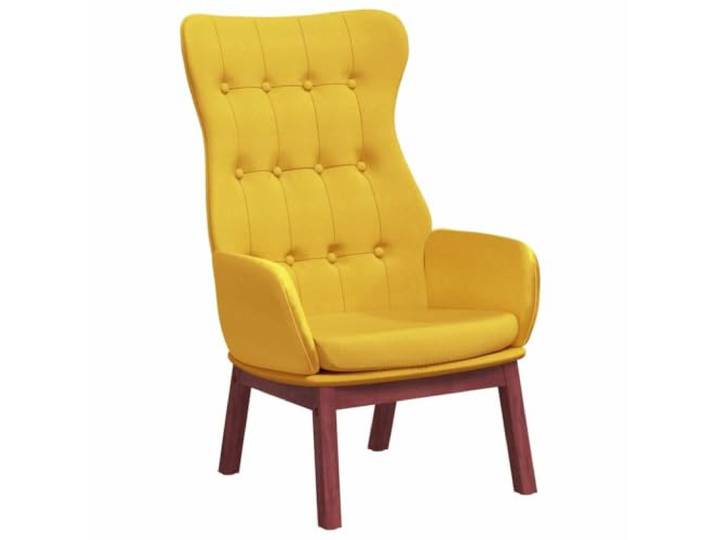 Fisinber Relaxsessel Senfgelb Polstersessel mit Holzbeinen 70x77x94 cm Bequemer Einzelsessel für Wohnzimmer und Schlafzimmer, dicke Schaumstoffpolsterung sorgt für erholsame Ruhepausen.