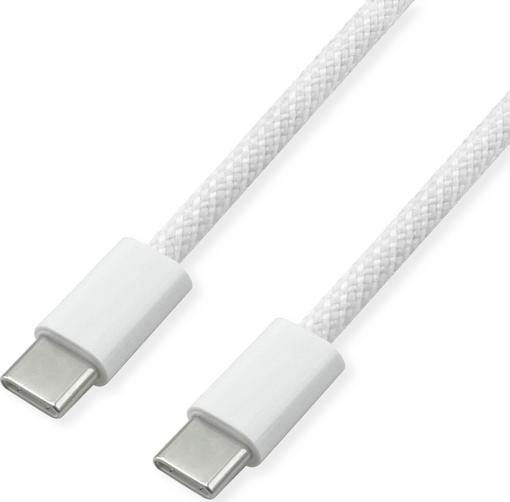 Value USB 2.0 kabel, Type C naar Type C, 60W, Wit, 1 meter
