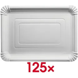 Papstar 125 Pappteller eckig weiß - 24 x 33 cm weiß, 24x33 cm