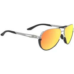 Rudy Project, Damen, Sportbrille, Skytrail Brille (aluminium matte, Multilaser Orange), Silber