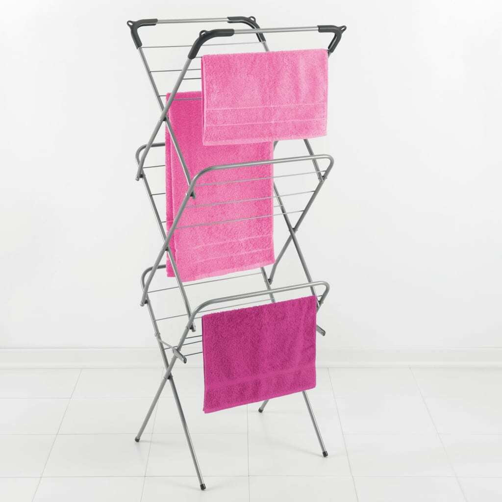 Tomado Metaltex Concerto Slim wasrek, 9,5 meter, zilver, met haken voor kledinghangers