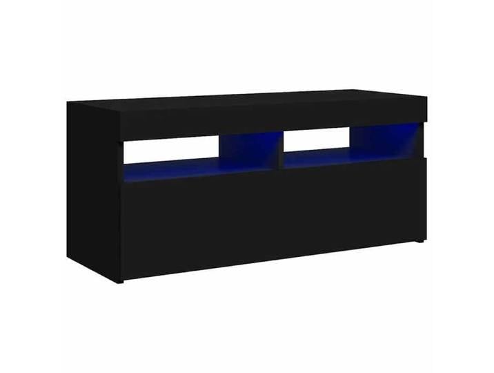Banc Télévision-Meuble TV - avec lumières LED - noir 90x35x40 cm ZLH 532401718