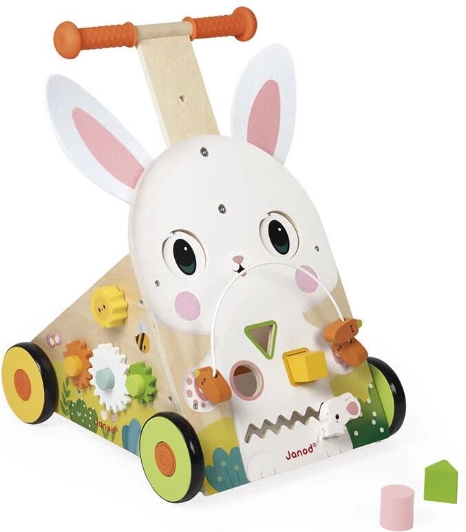 Janod Carrito andador multiactividades de madera conejo