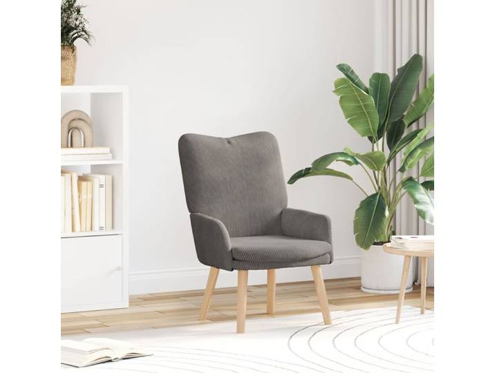 Fauteuil Relaxant - CLOUD - Gris Clair en Velours Côtelé - Taille Moyen EU1196