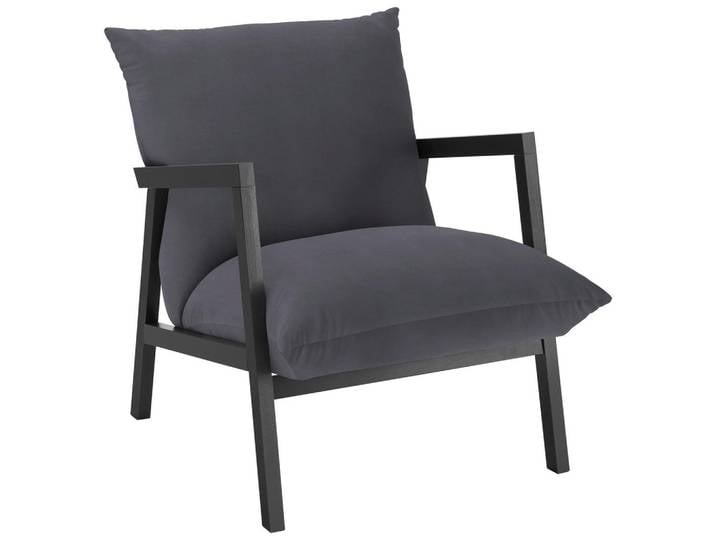 Carryhome Sessel, Dunkelgrau, Holz, Buche, massiv, Uni, Füllung: Schaumstoff, Silikon, 63x76x80 cm, Stoffauswahl, Wohnzimmer, Sessel, Sonstige Sessel