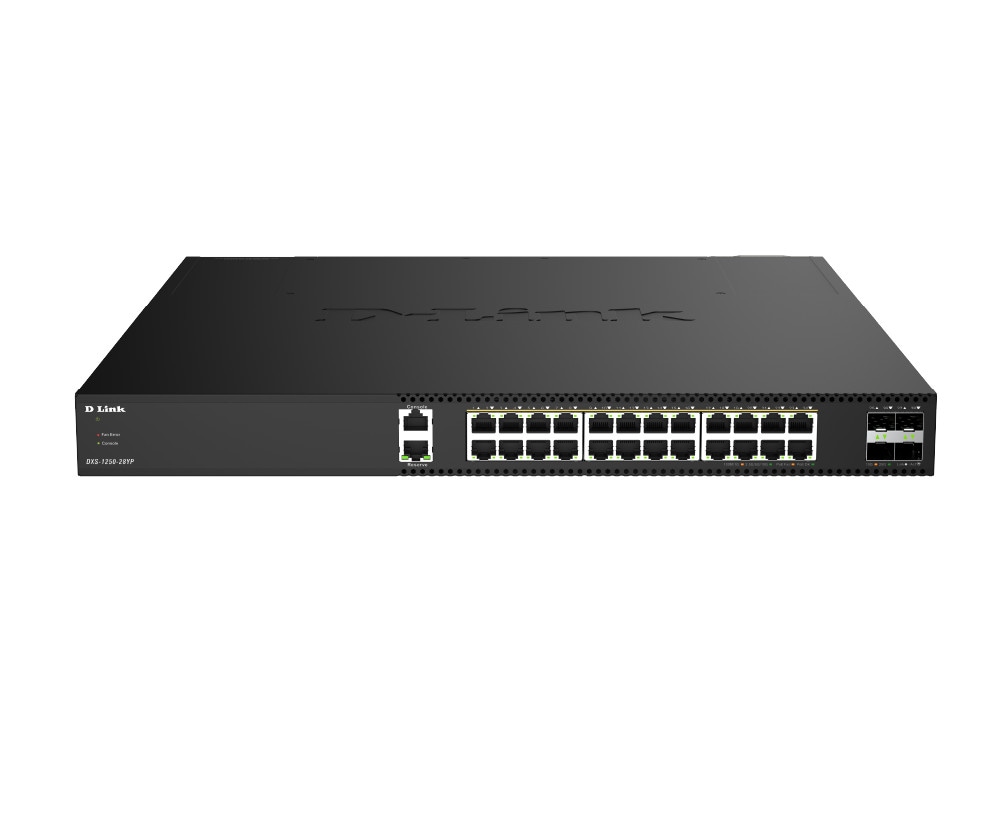 D-Link DXS-1250-28YP/E 28-Port 10G Multi-Gigabit PoE++ Smart Managed Switch mit 4 x 25G SFP28 Ports Managed Gigabit Switch