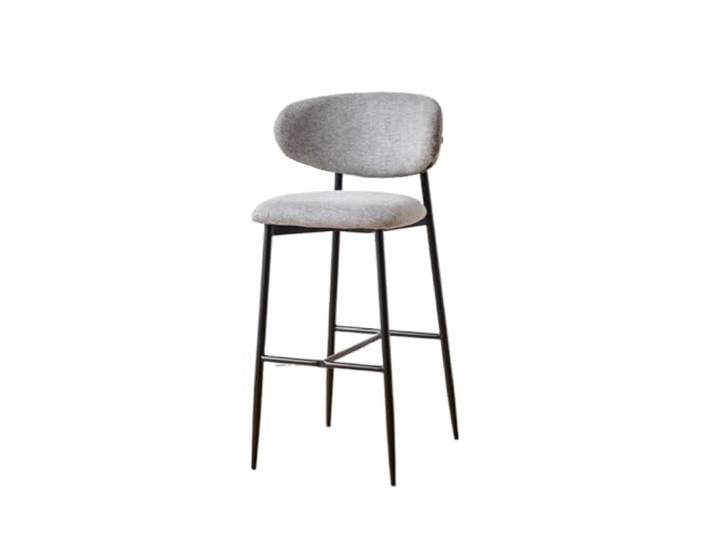 VNCdfhETs Barstuhl Nordic Bar Stuhl Moderne Home Rückenlehne Hocker Eisen Tuch Barhocker(Grey)