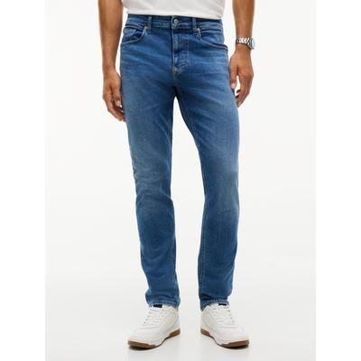 Slim-fit-Jeans TOMMY JEANS "SCANTON SLIM", Herren, Gr. 30, Länge 30, blau (denim medium), Denim/Jeans, Obermaterial: 98% Baumwolle, 2% Elasthan, unifarben, slim fit lang, Jeans Slim-fit-Jeans, Slim fit mit Taschen