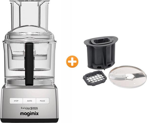 Magimix Compact 5200 XL Foodprozessor, Kunststoffgehäuse, 1100 Watt, 3,6 l Behälter, Standmixeraufsatz, Geschwindigkeiten stufenlos einstellbar, Universalzerkleinerer-Zubehör