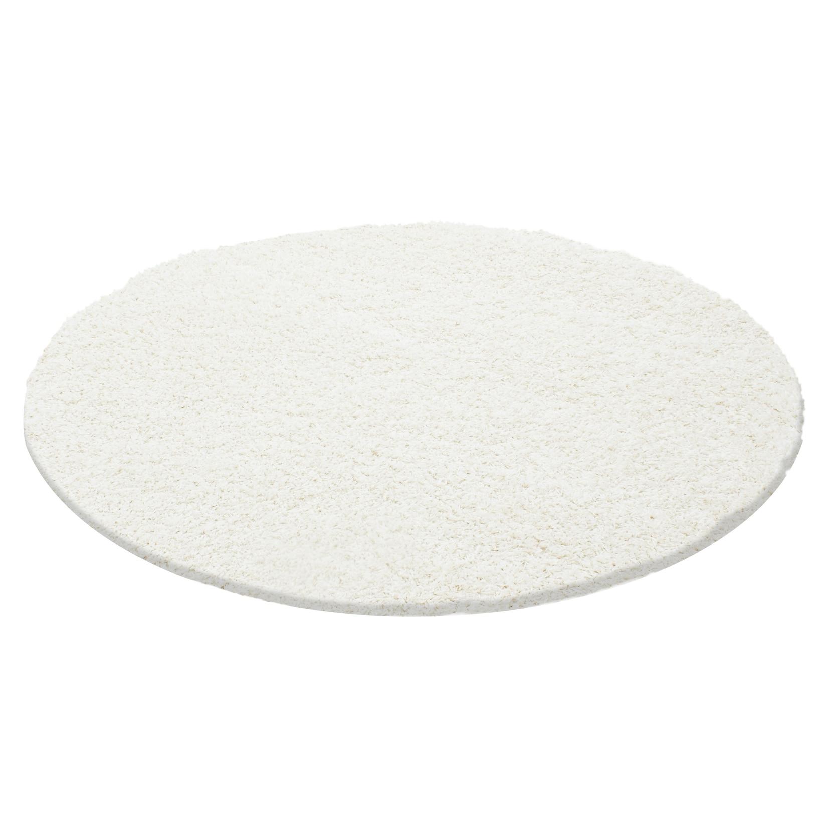 Hochflorteppich RHEIN, einfarbig, Creme, Ø 80 cm