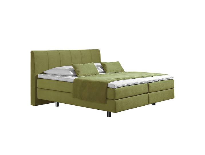 Boxspringbett Baila 140 x 200cm Webstoff Grün/Limettengrün H2 Tonnentaschenfederkernmatratze
