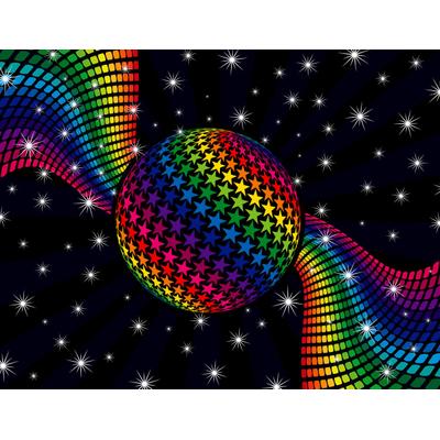 Fototapete PAPERMOON "Rainbow Disco Dance", bunt, B:3,5m L:2,6m, Vlies, Tapeten