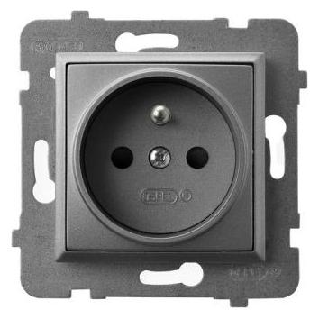 Ospel ARIA Einzelsteckdose mit grau matt GP-1UZ/m/70 (GP-1UZ/m/70)
