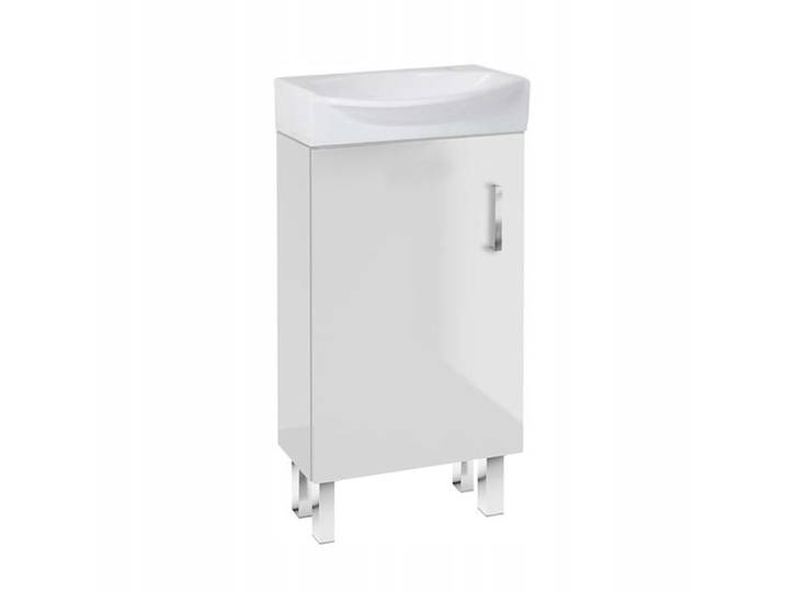 STAMAR Meuble sous Vasque Sur Pieds 40 cm Blanc Brillant + Vasque Céramique