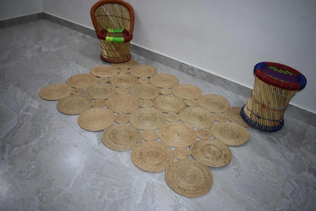 Handgeweven Boho Jute Vloerkleed Runner - Beige - 90 x 360 cm