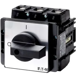 Eaton 280897 EIN-AUS-Schalter, P5, 125 A, Einbau, 3-polig, mit schwarzem Knebel und Frontschild P5-125/E