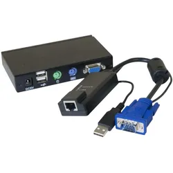 Dexlan KVM-Verlängerung VGA und USB bis 100 Meter, KVM Switch, Schwarz