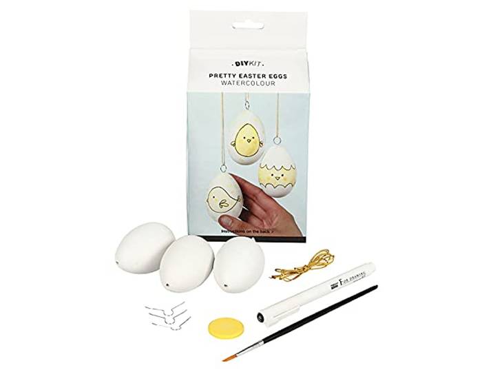 Prachtige Paaseieren, waterverfdecoratie, 1set