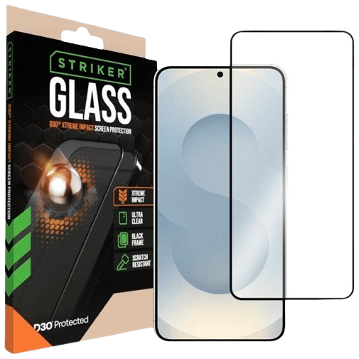 Striker D3O Gehärtetes Glass Edge To Edge Displayschutzfolie Samsung Galaxy S24+ 5G/S25+ 5G