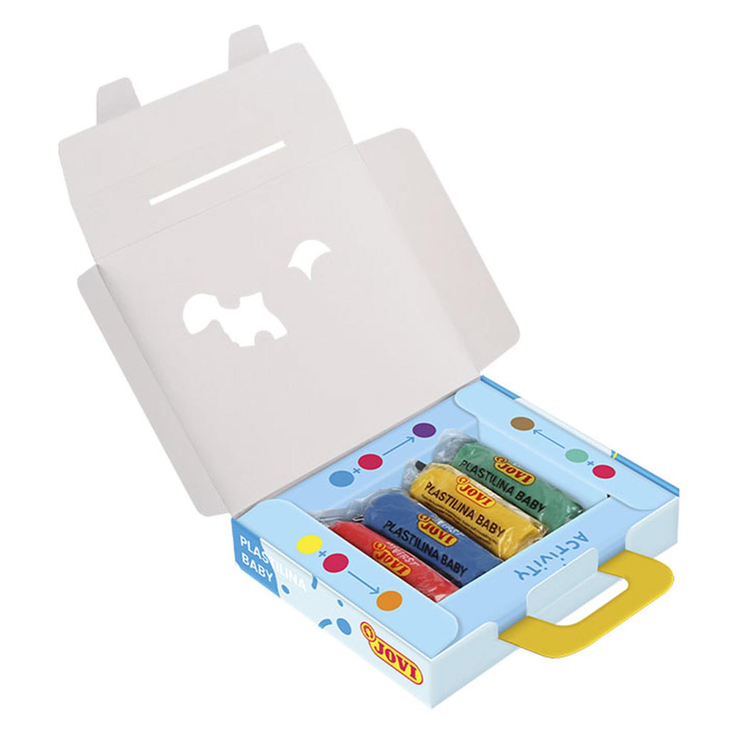 Jovi Wachsknete Knetmasse My First Plastilina Baby, 4 x 38 g in Karton, sortierte Farben (372/4-JV)