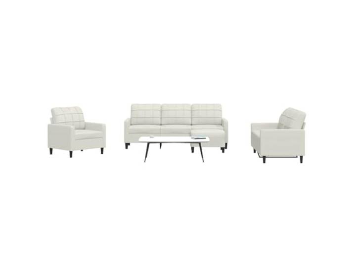 YUTAASU 4-TLG. Sofagarnitur Creme Samt mit Kissen Metallgestell, Dick Polsterung, Vielseitiger Fußhocker, Modernes Design