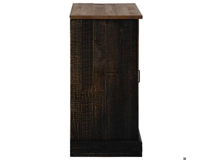 Promotion mai  * Buffet bahut - Armoire de rangement - HALDEN porte coulissante noir 80x40x80 cm bois massif EU57814018420