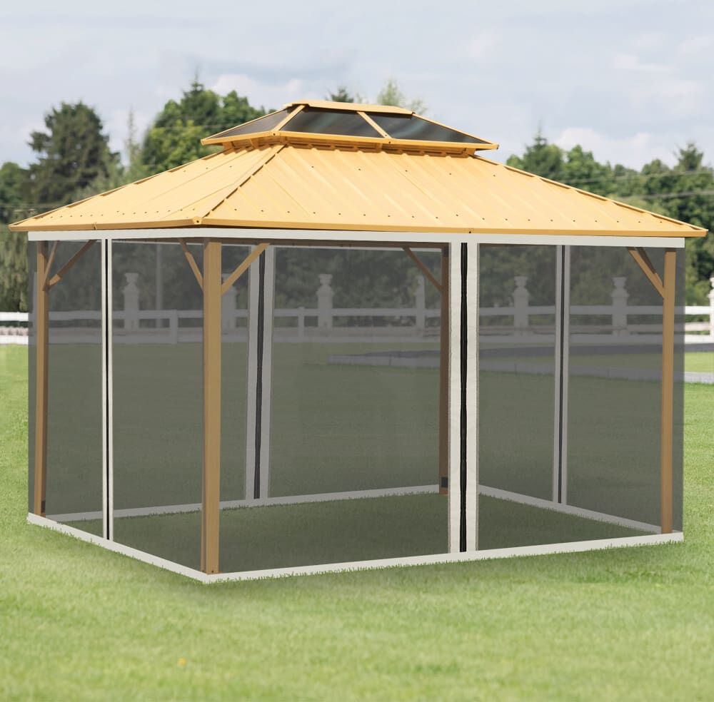 Outsunny 4 paneles mosquitera carpa 352x207cm negro