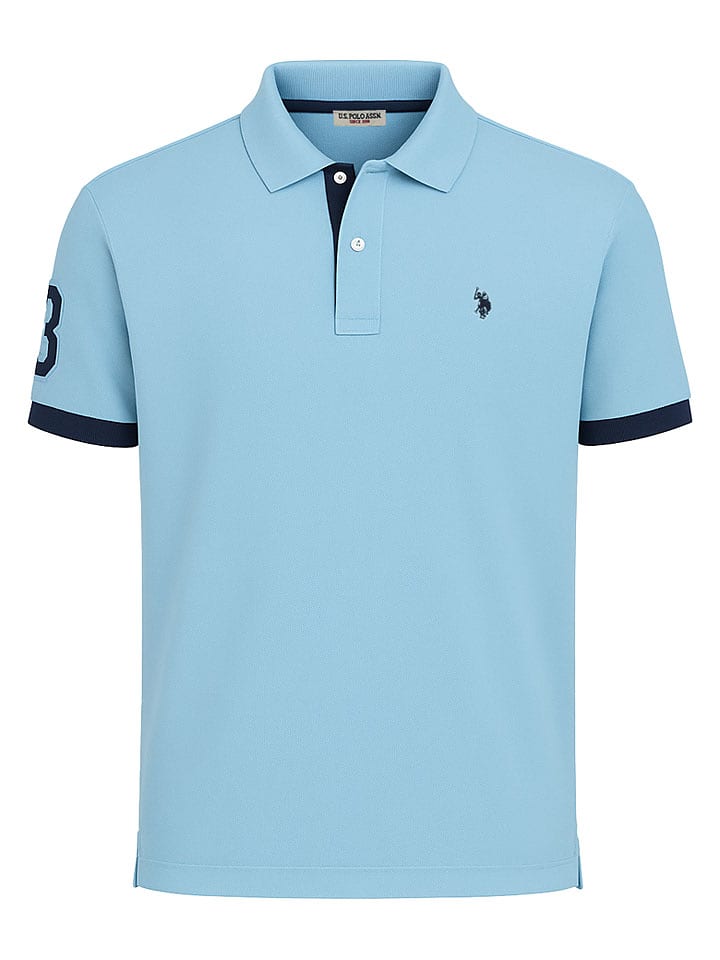 U.S. Polo Assn. Poloshirt in Hellblau - S