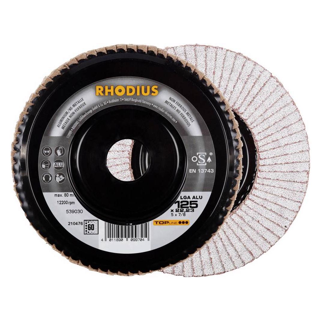 Rhodius Fächerschleifscheibe LGA ALU 125 x 22,23mm K60 gerade (60) (211315)