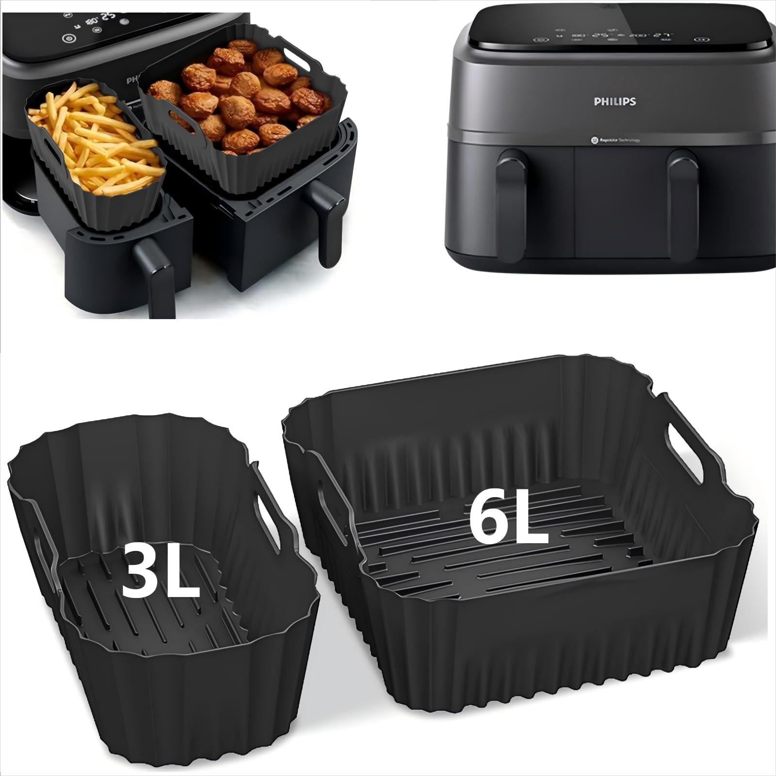 2-Pack Silicone Air Fryer Liners voor Air Fryer 3000 Series