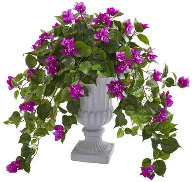 Nearly Natural Bougainvillea Artificial Plant in Decorative Urn
