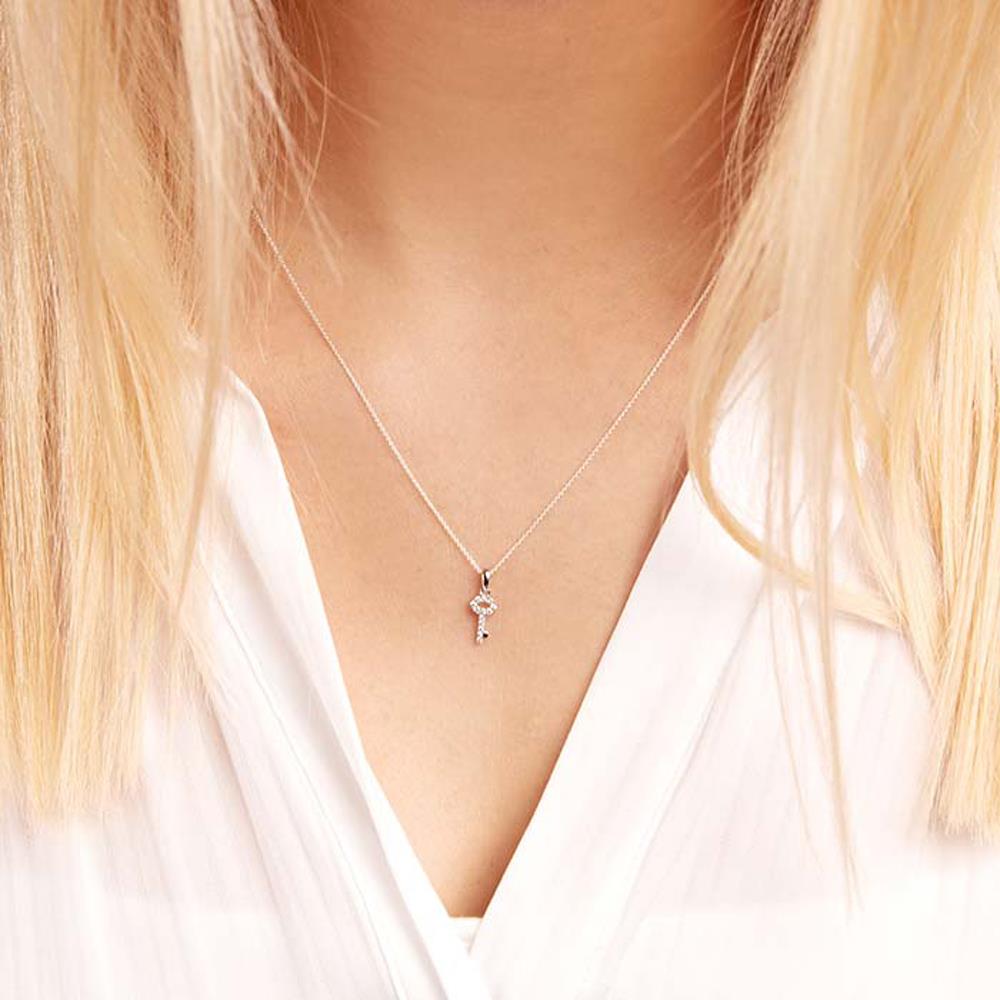 Brilladia Anhänger Schlüssel aus 18K Weißgold mit Diamanten silber