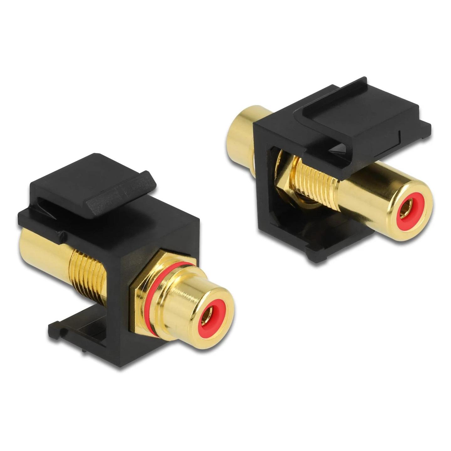 Delock Keystone-Modul Cinch-Buchse auf Cinch-Buchse Rot / Schwarz (Diverse) (86744)