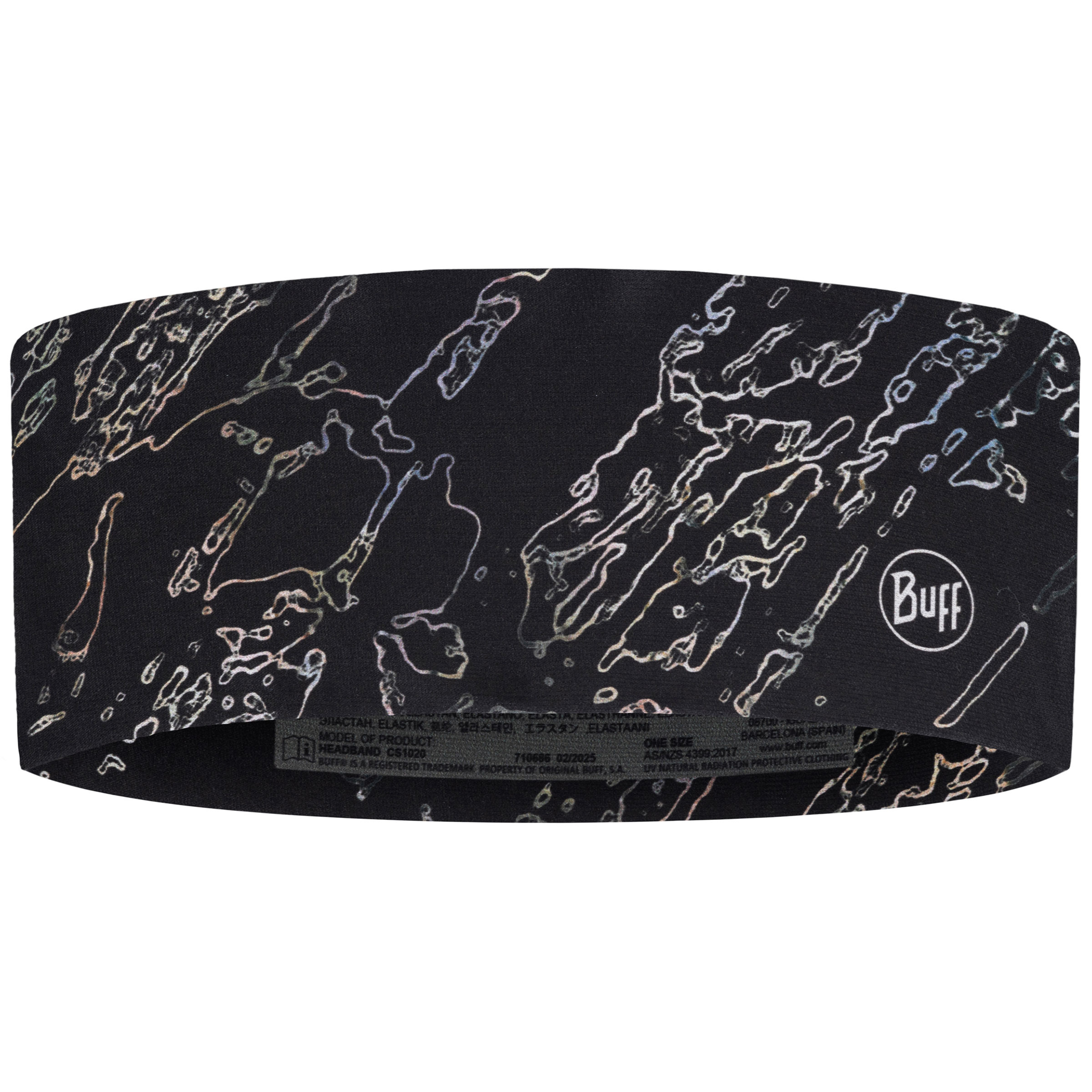 Buff Coolnet UV Wide Stirnbänder schwarz Trailrunning | Laufen Kühlend