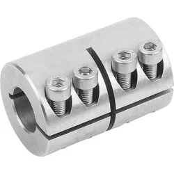 STARRE KUPPLUNG GESCHLITZT L=75 EDELSTAHL, D4=45, D1=25