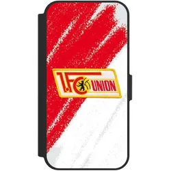 Nivocase Klapphülle für Apple iPhone 16e Handyhülle aus Kunst Leder NIVOflip schwarz 1. FC Union Berlin (Apple iPhone 16e), Smartphone Hülle, Schwarz