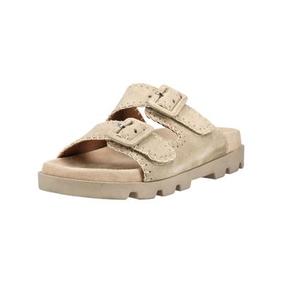 Pantolette ROHDE "Rohde Pantoletten Veloursleder", Damen, Gr. 37, beige (natur), Veloursleder, Schuhe Pantolette