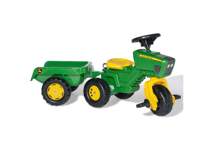 RollyTrac John Deere + Anhänger Rolly Toys Grün Kunststoff - Farbe: Grün/Gelb - Trettraktor